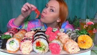 MUKBANG СУШИ РОЛЛЫ Запеченные роллы смотреть онлайн