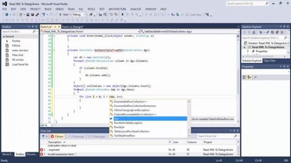 Export DataGridView to XML File In C#