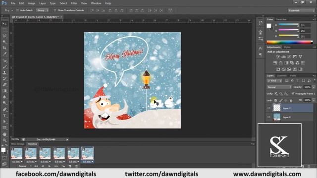 How To Create Animated snowfall in Photoshop CS6 Tutorial смотреть онлайн