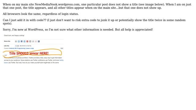 Wordpress: Blog post not showing title смотреть онлайн