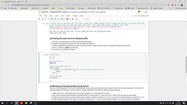 Assignment 1: On Vital Python – Math, Strings, Conditionals, and Loops смотреть онлайн