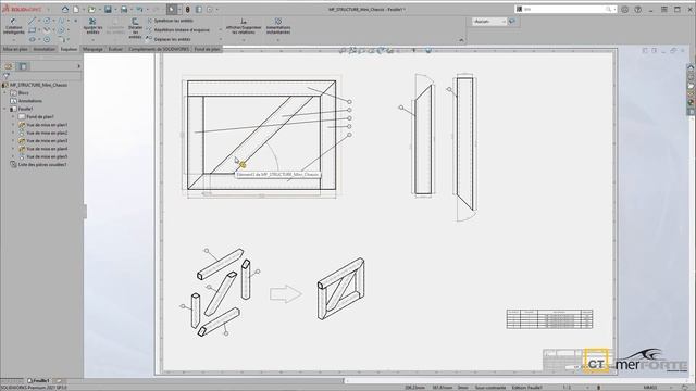 SOLIDWORKS - CT Mer FORTE - Mise en plan - Vue relative смотреть онлайн
