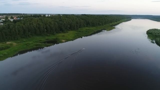 Окрестности Касимова. Поселок Приокский. Вид на мост через Оку вечером. смотреть онлайн