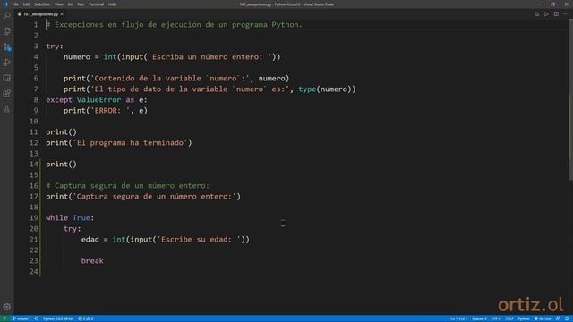 Python Curso V2: 225 Captura Segura Dato del Usuario con un Bloque try...except y un Ciclo while смотреть онлайн