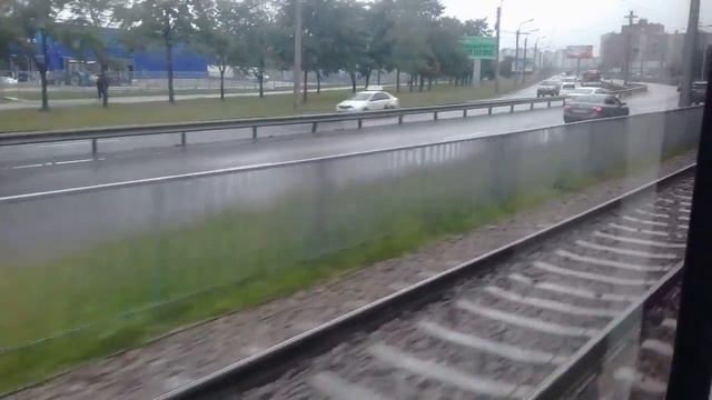 Поездка на трамвае Stadler B85600M "Чижик" маршрут 8А на частной линии г. Санкт-Петербург смотреть онлайн