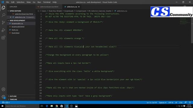 Assignment on Selectors | Selectors in CSS | Web Development | Urdu/Hindi | CS Community | смотреть онлайн