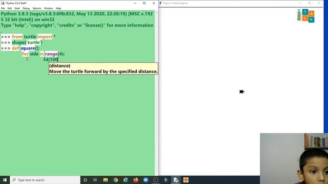 Python Tutorial | Turtle | Drawing a Square смотреть онлайн