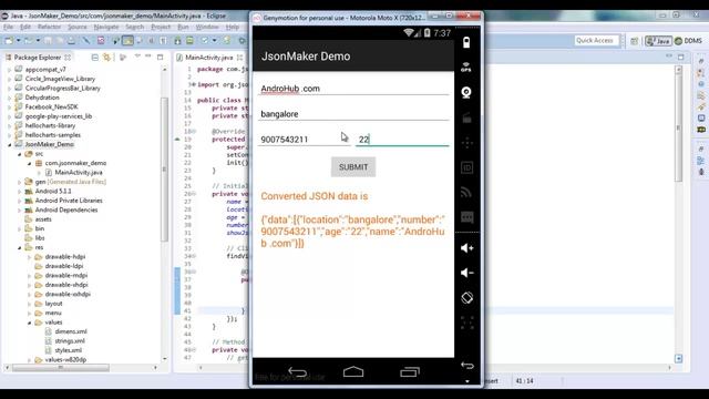 Android JSON Maker Demo смотреть онлайн