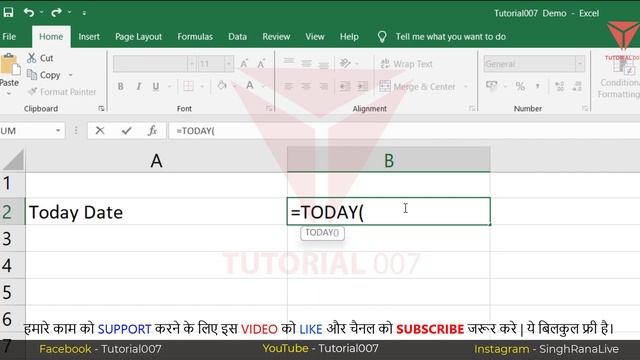 Current Date and Time in Excel | TODAY() NOW() Function | Part - 36 | @Tutorial007 смотреть онлайн