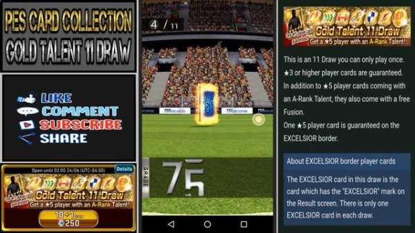 PES Card Collection - Gold Talent Eleven Draw