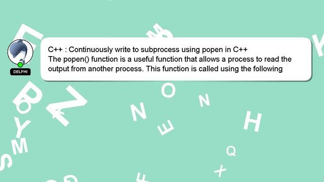 C++ : Continuously write to subprocess using popen in C++ смотреть онлайн