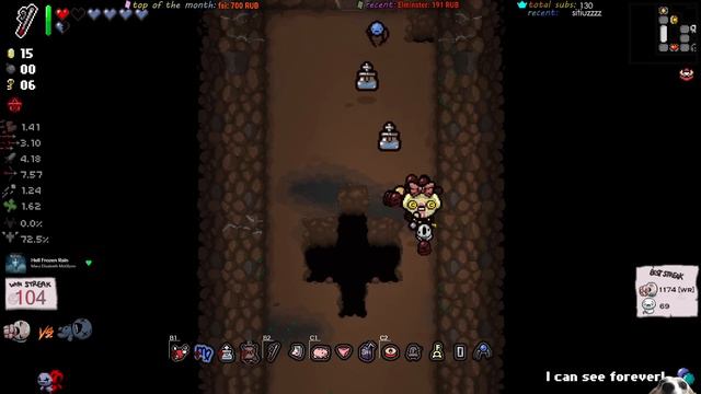 [105] Eden стрик на 4 цели | Боевой луч | The Binding of Isaac: Repentance смотреть онлайн