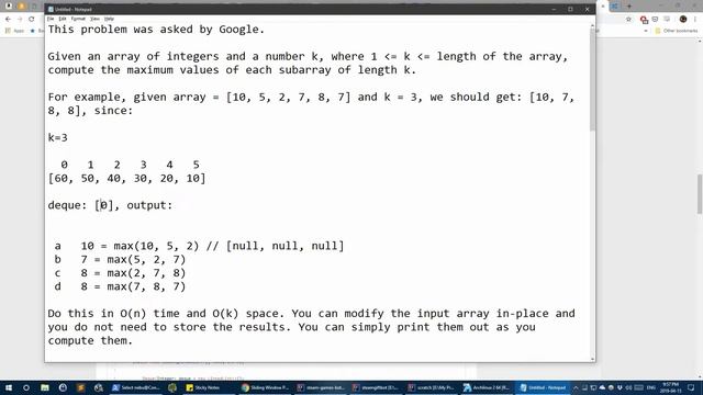Programming Challenge - Compute the Maximum Values of each Subarray of Length k смотреть онлайн