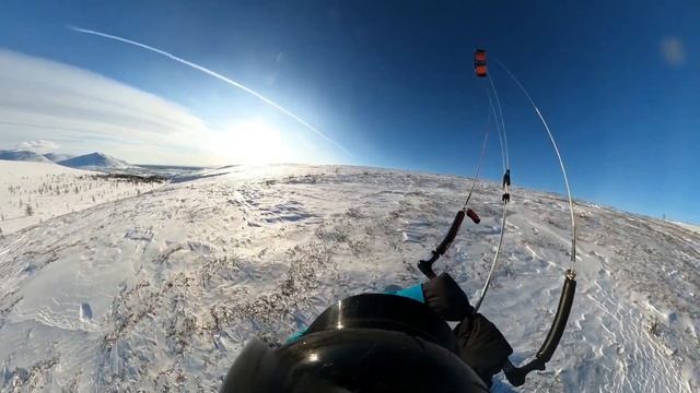 Талнах, GoPro Max, сноукайтинг в горах Хараелах, 25.02.2020г. Первый солнечный день с ветром. смотреть онлайн