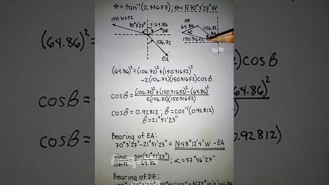 (62) PLANE SURVEYING - CLOSED TRAVERSE - SOLVING FOR THE TWO UNKNOWN BEARINGS USING TRIANGLE METHOD смотреть онлайн