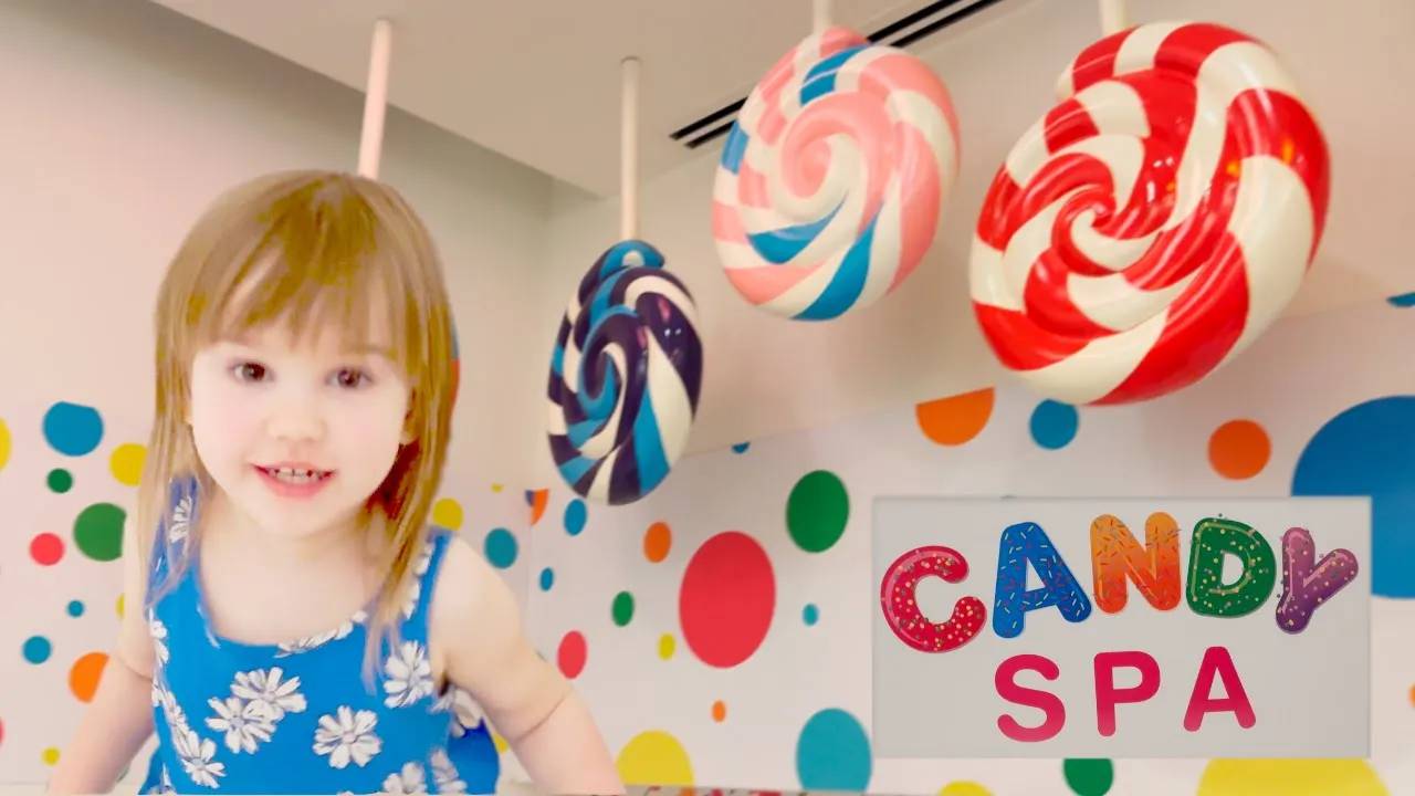 ТАСЮША ДЕЛАЕТ МАНИКЮР В ДЕТСКОМ САЛОНЕ КРАСОТЫ CANDY SPA! КОНФЕТНЫЙ МАНИКЮР. ВИДЕО ДЛЯ ДЕТЕЙ
