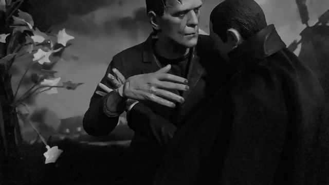 Dracula Vs. FRANKENSTEIN’S Monster Stop Motion (black And White)
