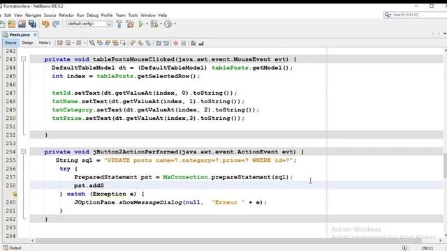 Formation Java avec SQL Server / MySQL en 2022 #10. Modification de données (Bouton Modifier Java). смотреть онлайн