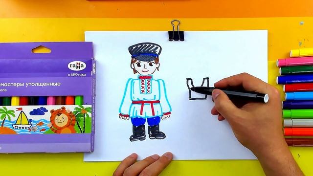 Рисуем Белорусский народный костюм - риснки для детей от РыбаКит смотреть онлайн