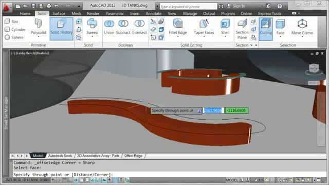 AutoCAD 2012 Offset Edge смотреть онлайн