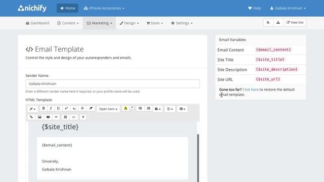 Modify Email Templates - Nichify Amazon Store Builder смотреть онлайн