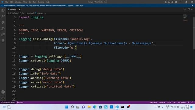 Logging in python смотреть онлайн