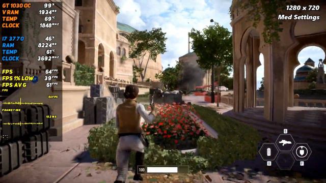 Star Wars Battlefront 2 Test on GT 1030 - All Settings 720p60fps смотреть онлайн