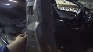 Ремонт бокового удара. Сверлим. Режем. Варим.