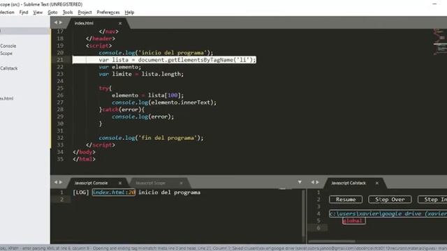 Javascript: Sentenci try...catch смотреть онлайн