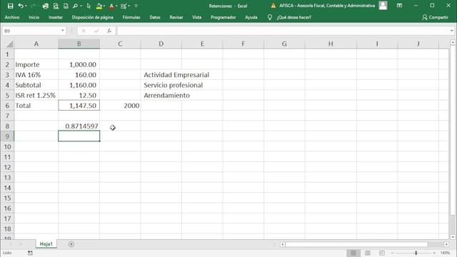 Calculo de la retención al 1.25% de ISR смотреть онлайн