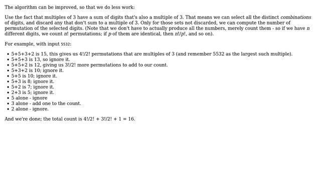 Counting numbers that are divisible by 3 and can be produced from the digits of a given number смотреть онлайн