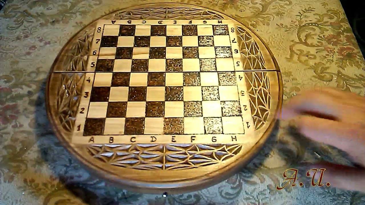 Нашел старое видео: круглая шахматная доска с резьбой. смотреть онлайн