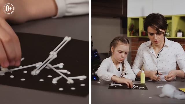 ПОДЕЛКИ ДЛЯ ДЕТЕЙ. ОТКРЫТКА ИЗ ВАТНЫХ ПАЛОЧЕК. смотреть онлайн