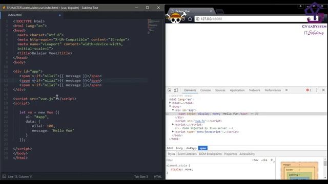Tutorial Vue JS Part 04 : Conditional Directives смотреть онлайн