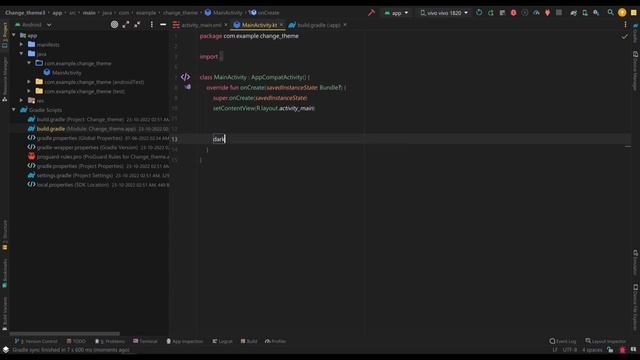 How to change theme to night mode in android studio kotlin? смотреть онлайн