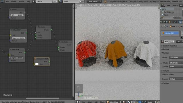 Blender 3D | Cloth material | Материал ткани смотреть онлайн