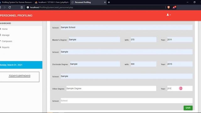 Profiling System For Human Resource Management DEMO смотреть онлайн