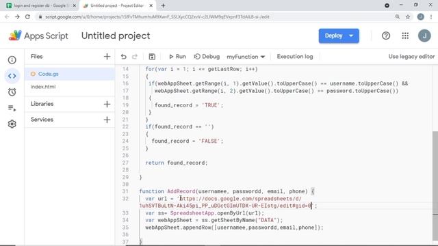How to create Login and Register Form using Google spreadsheet data? смотреть онлайн