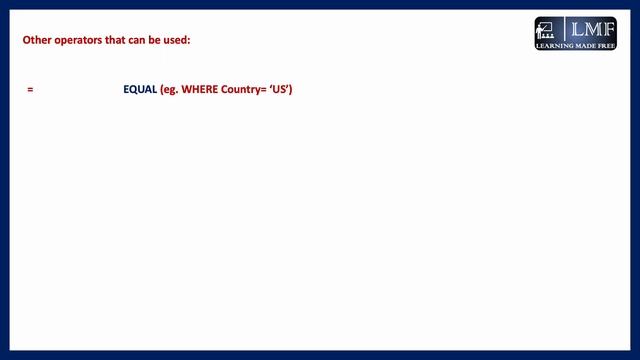 SQLQUERY - Using the WHERE Clause смотреть онлайн