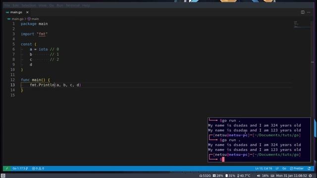 Constants - Golang Tutorial Ep3. смотреть онлайн