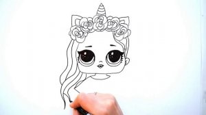 ?Как нарисовать куклу Лол Единорога | How to draw lol dolls unicorn?