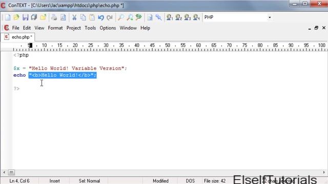 PHP Echo смотреть онлайн