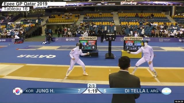 2019 79 T16 04 F E Individual Doha QAT GP YELLOW JUNG KOR vs DI TELLA ARG смотреть онлайн