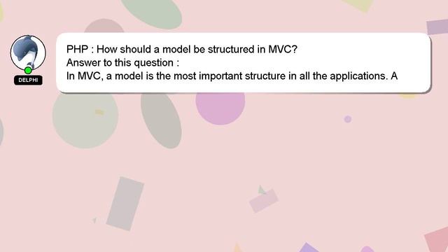 PHP : How should a model be structured in MVC? смотреть онлайн