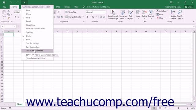 Excel 2016 Tutorial Touch Mode Microsoft Training Lesson смотреть онлайн
