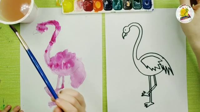 Рисуем фламинго. Изучаем птиц. смотреть онлайн