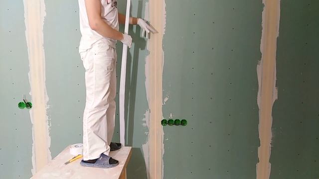 Заделка швов гипсокартона #кнауф #гипсокартон #унифлот смотреть онлайн