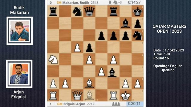 Pengorbanan Demi badai pion bebas | Arjun Erigaisi vs Rudik Makarian | Qatar masters 2023 смотреть онлайн