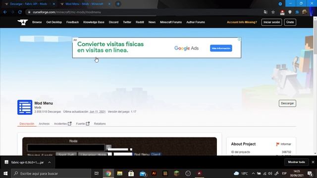 CÓMO DESCARGAR e INSTALAR FABRIC con MODS para MINECRAFT 1.17.1 смотреть онлайн