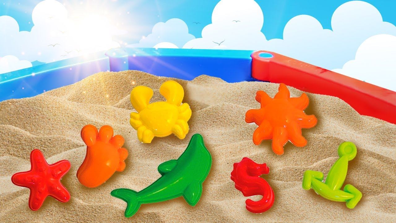 Игры МОЯ ПЕСОЧНИЦА для самых маленьких — Развивающее видео: лепим куличики и играем в машинки смотреть онлайн